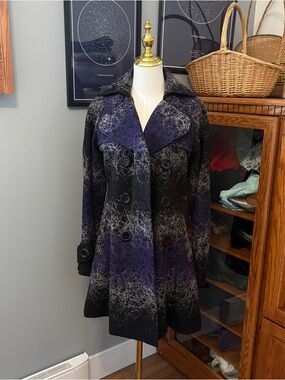 Y2K Papillon Abstract Print Coat